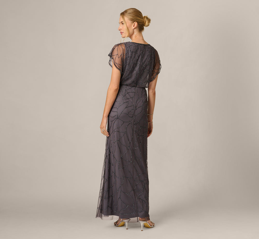 Charcoal Grey Beaded Gown for a Sophisticated Birthday — 40th Birthday Outfits 2027