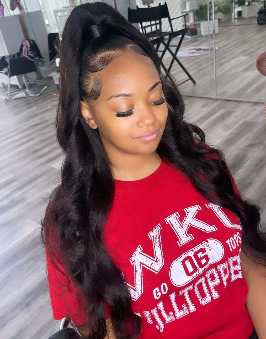 Voluminous Ponytail With Laid Baby Hairs Voluminous Ponytail With Laid Baby Hairs — Half Up Half Down Hairstyles 2027 with Weave