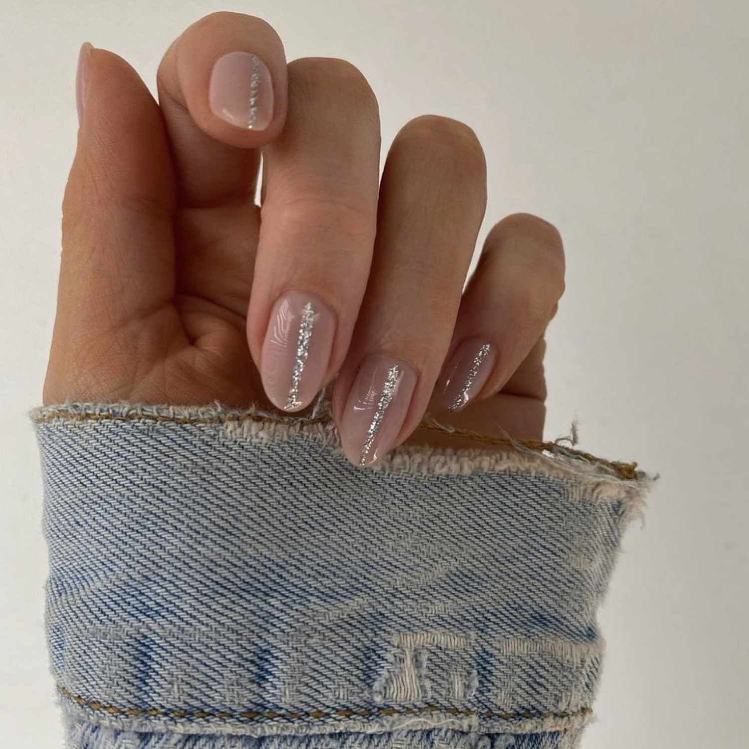 Sheer Nude Base With Silver Accents Visual Idea Sheer Nude Base With Silver Accents Visual Idea — Silver New Years Nails 2027