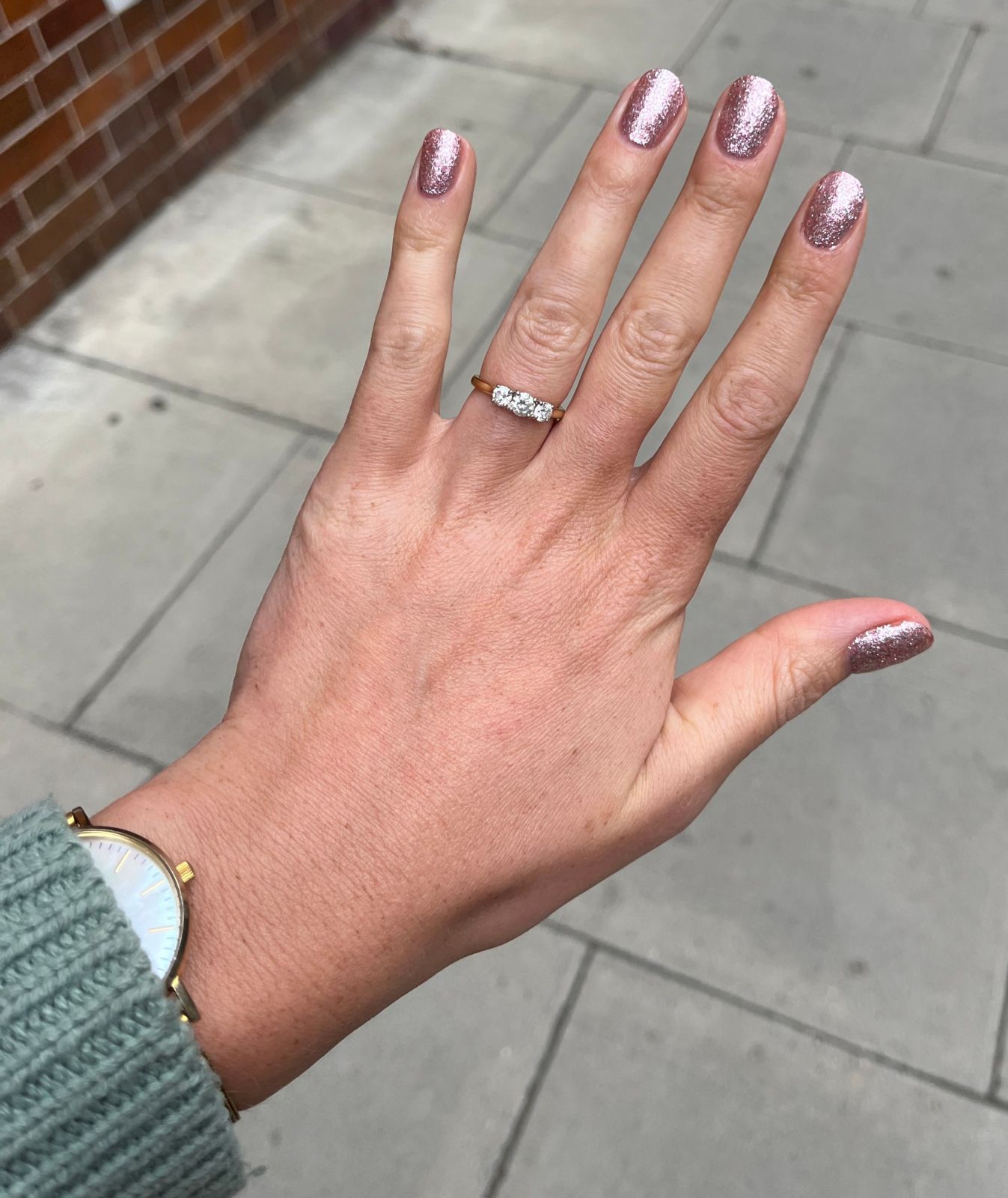 Rose Gold Glitter Square Nails Rose Gold Glitter Square Nails — Realtor Nails 2027