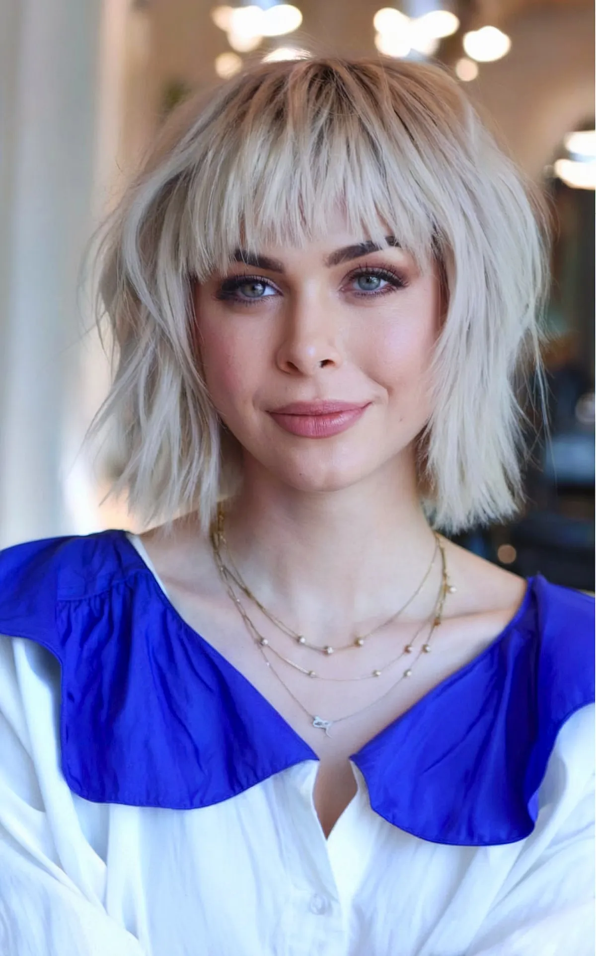 Chin-Length Bob With Full Bangs — Blunt Bob 2027