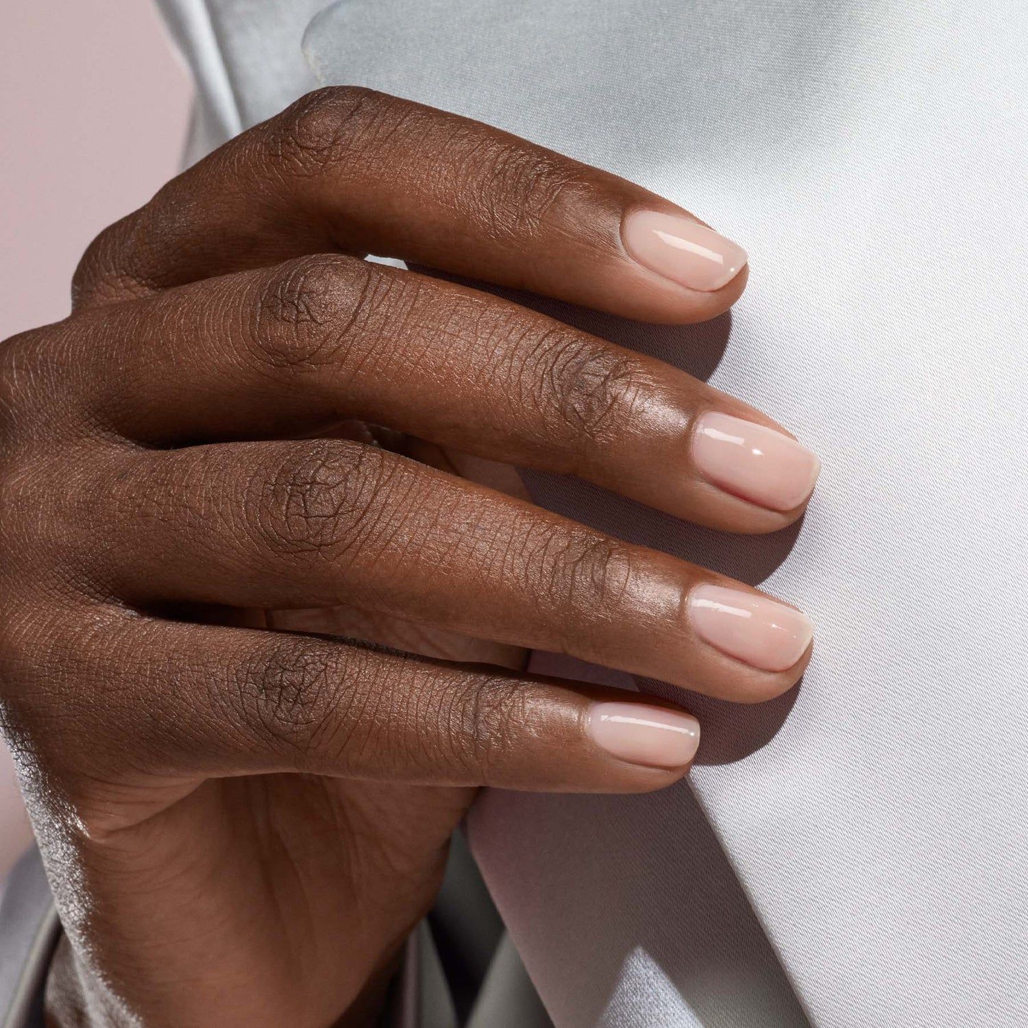 Sheer Pink Beige Short Square Nails — Pastel Nails 2027 for Dark Skin