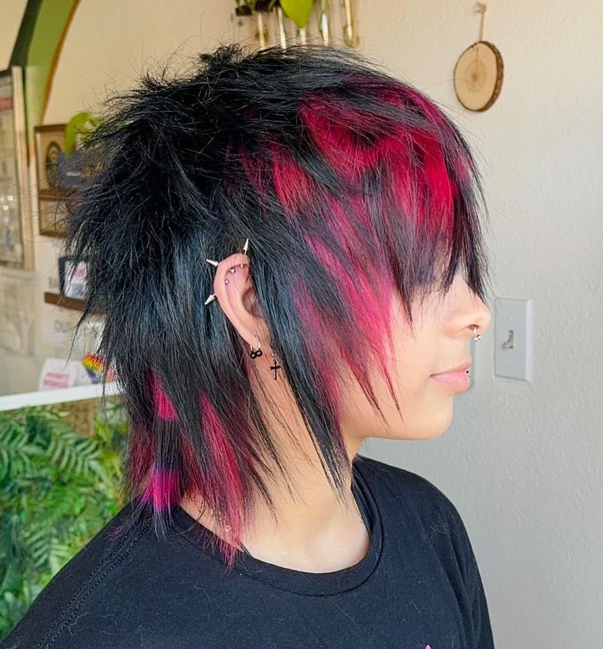 Spiky Shag With Pink Highlights — Alt Hairstyles 2027