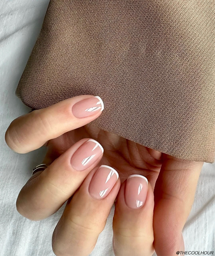 Ultra-Thin White French Short Oval Ultra-Thin White French Short Oval — Fall French Tip Nails 2026