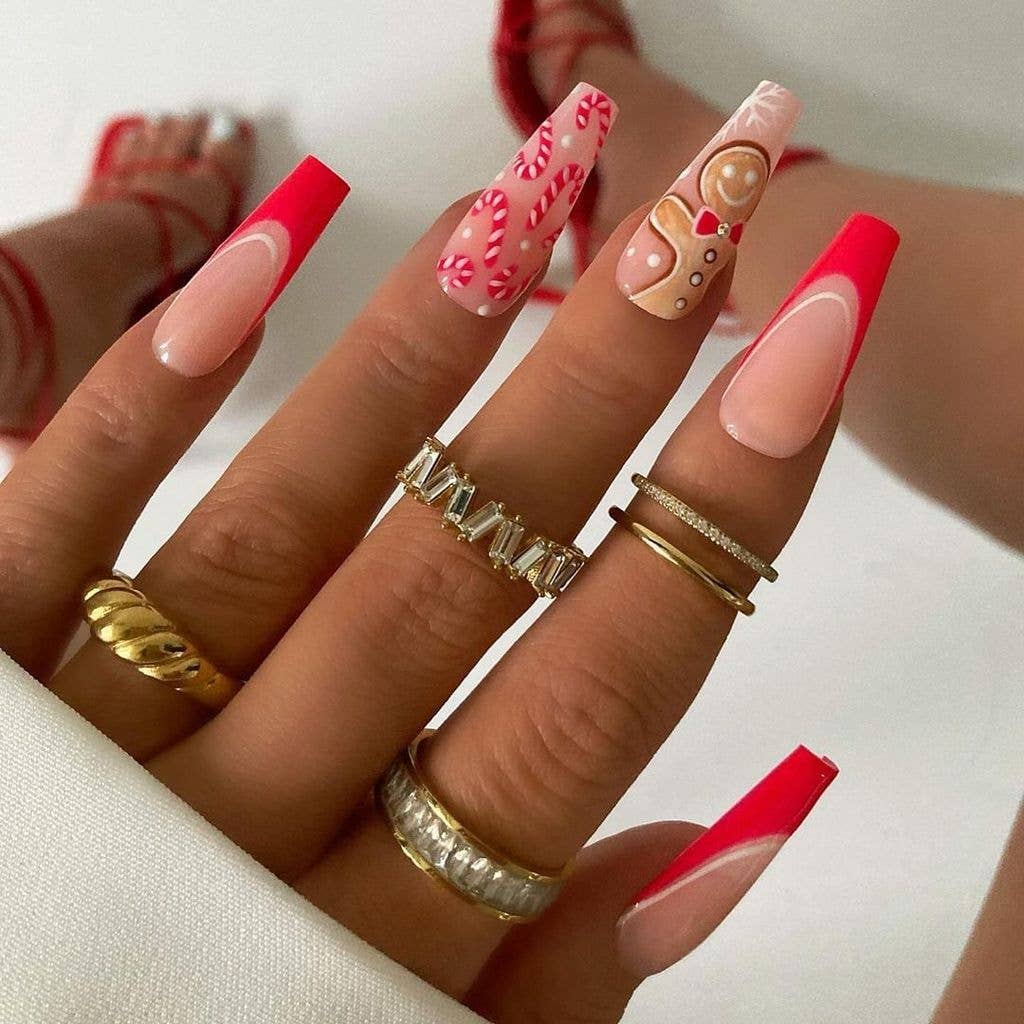 Glossy Visual Idea — Long Christmas Nails 2026