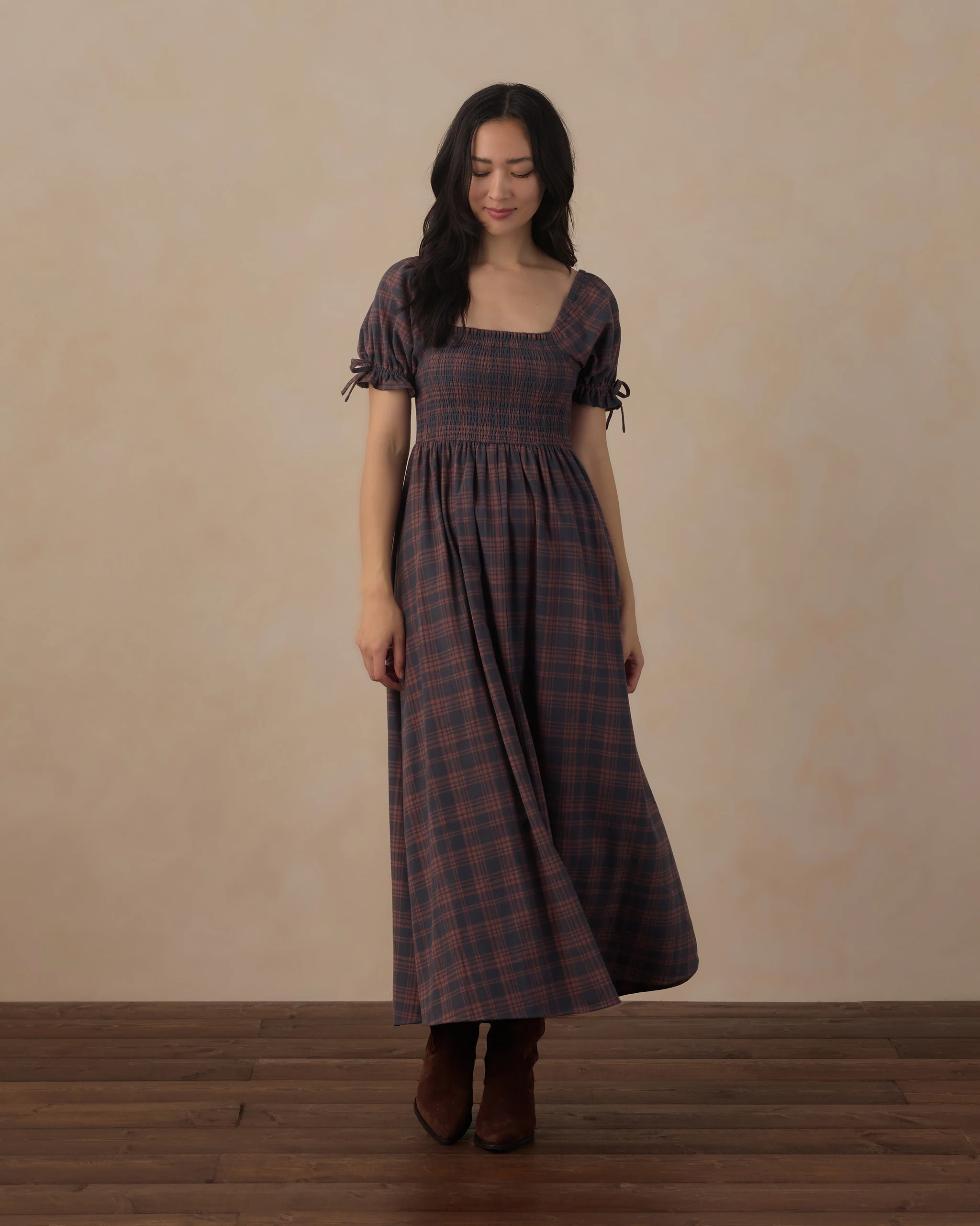 Cozy Fall Dress: Plaid Midi with Ankle Boots — Dallas Outfits 2027