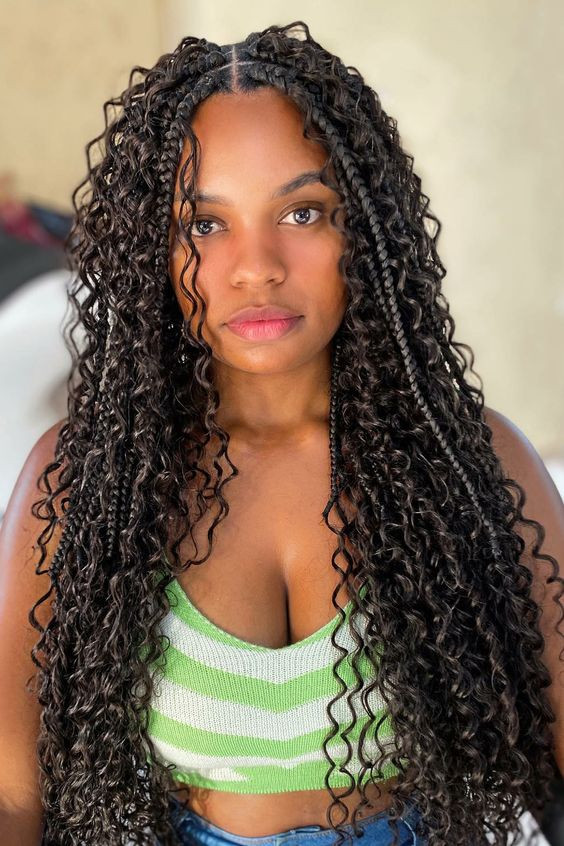 Visual Idea — Dark Braids 2027 with Curly Ends