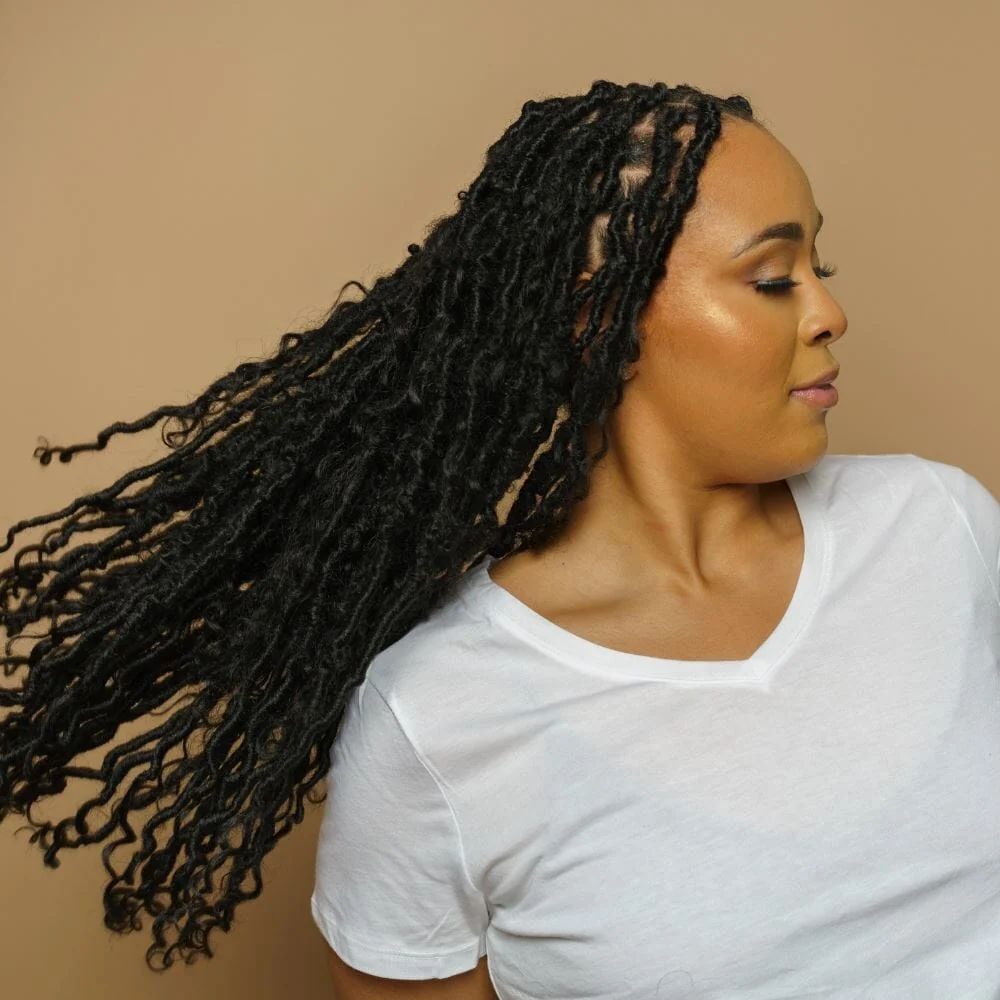 Natural Black Curly Locs With Flowing Ends Natural Black Curly Locs With Flowing Ends — Curls Locs 2027