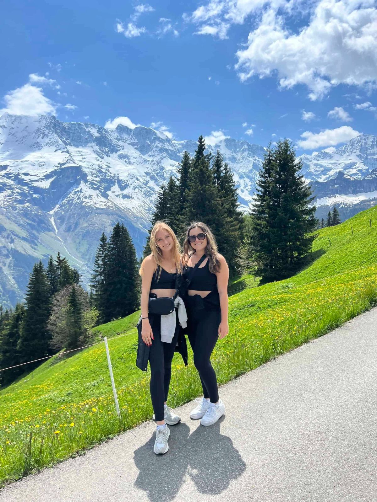 All-Black Athletic Set with Jacket Tied at Waist — Athletic Hiking Outfits 2027