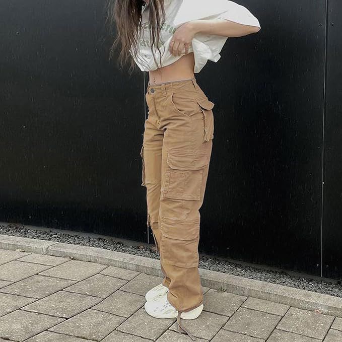 Brown Khaki Cargos with White Tee and Sneakers for Streetwear Brown Khaki Cargos with White Tee and Sneakers for Streetwear — Khaki Cargo Pants Outfits 2027