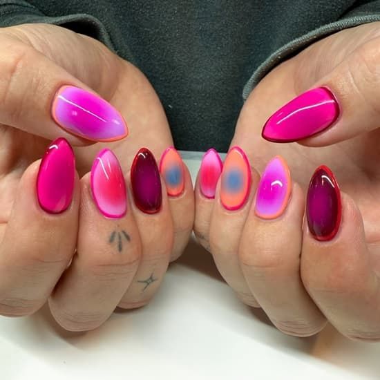 Visual Idea — Colors Blend Seamlessly Neon Acrylic Nails 2027