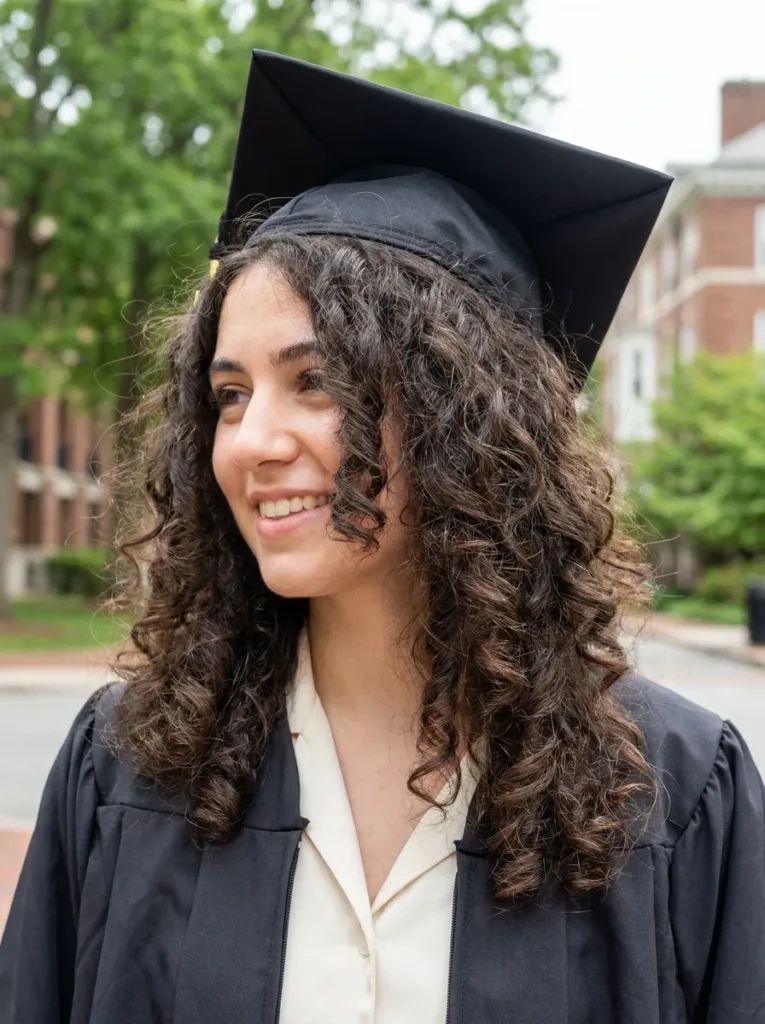 Braided Crown On Wavy Hair — Down Graduation Hairstyles 2027