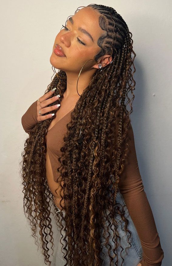 Long Visual Idea Long Visual Idea — Cornrows 2027 with Curls