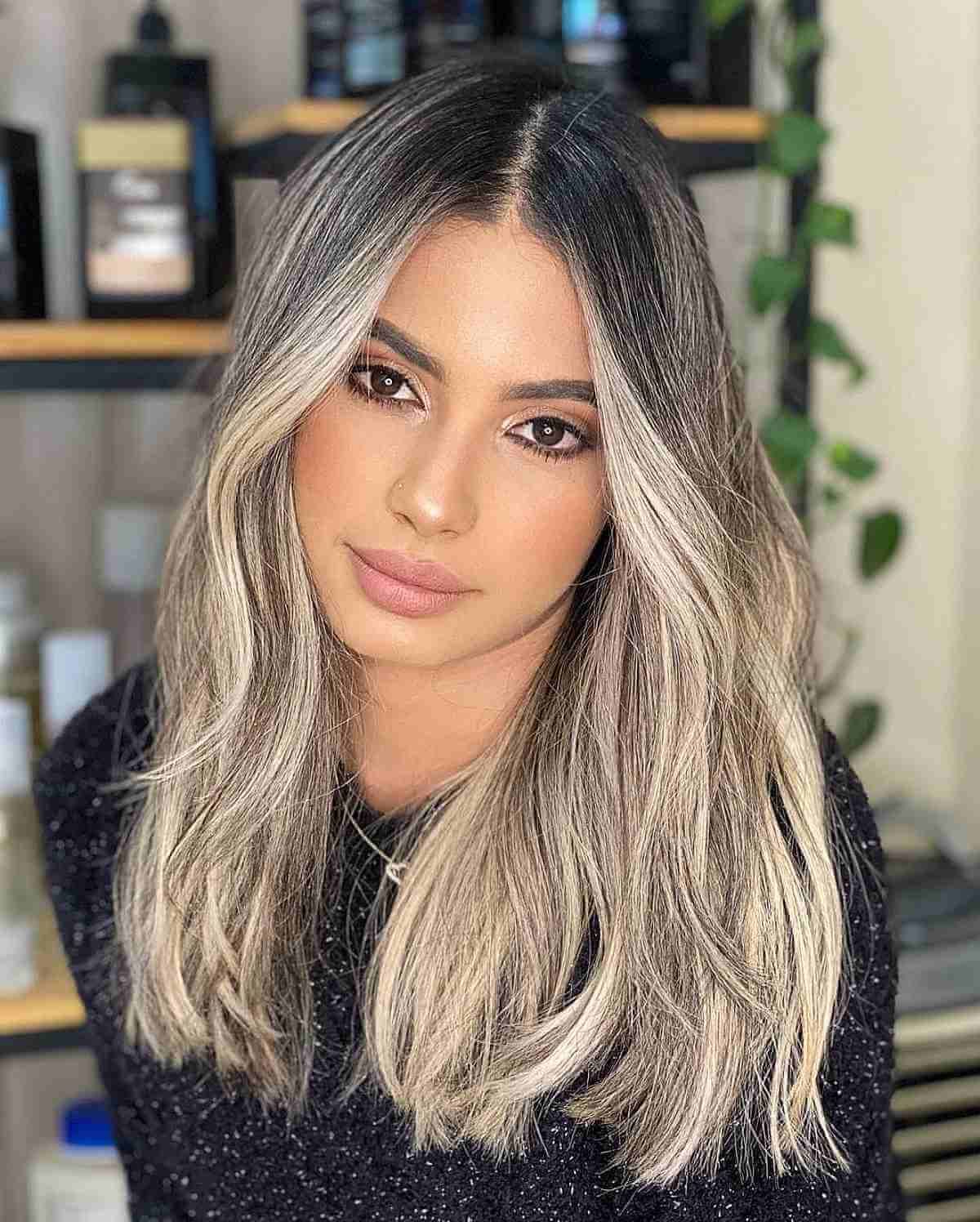 Ash Blonde with Dark Root Smudge Ash Blonde with Dark Root Smudge — Blonde Hair 2027 with Dark Roots