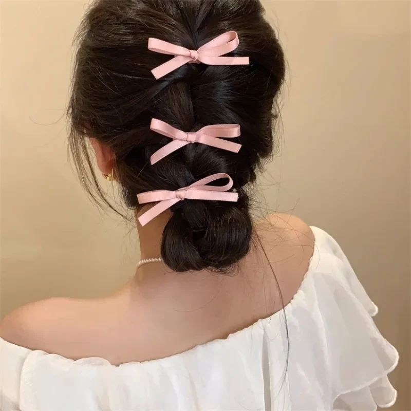 Dark Brown Braid To Bun With Pink Bows — Balletcore Ribbon Hairstyles 2027