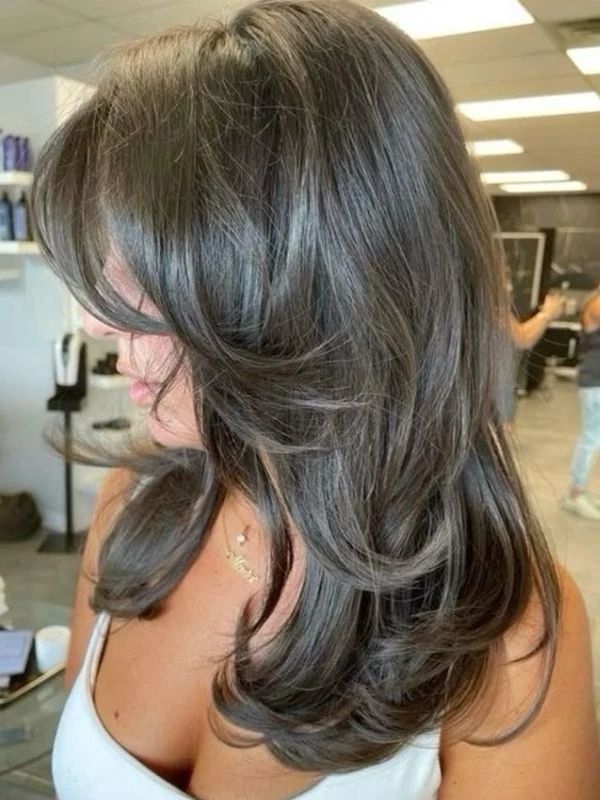 Layered Lob With Side-Swept Bangs Layered Lob With Side-Swept Bangs — Hairstyles 2027 for Square Faces