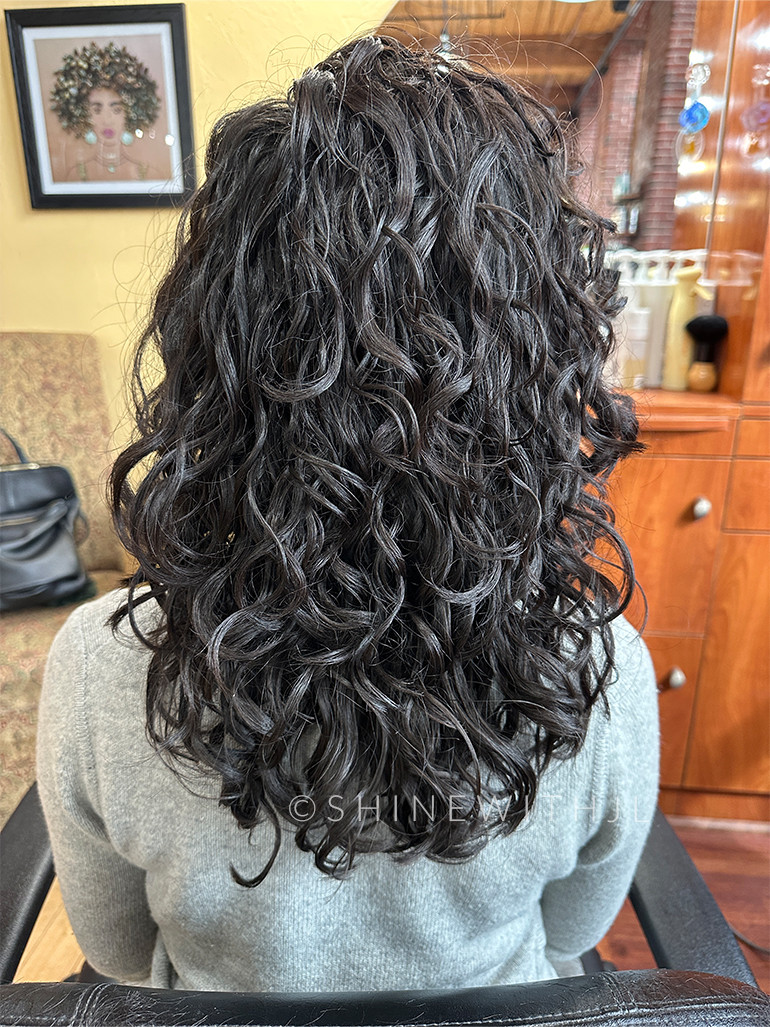 Mid-Back Defined Curls Back View Mid-Back Defined Curls Back View — 3A Curly Hairstyles 2027