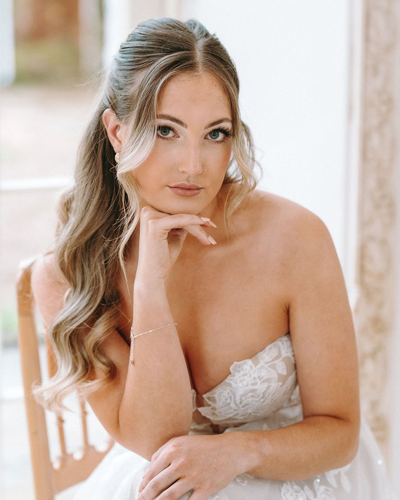 Collarbone Ash Blonde Half-Up Style — Down Mother of the Bride Hairstyles 2027