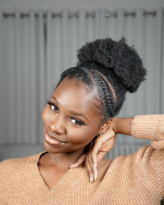 Braided Sides And Puff Top Braided Sides And Puff Top — Puff Hairstyles Natural Hair 2027