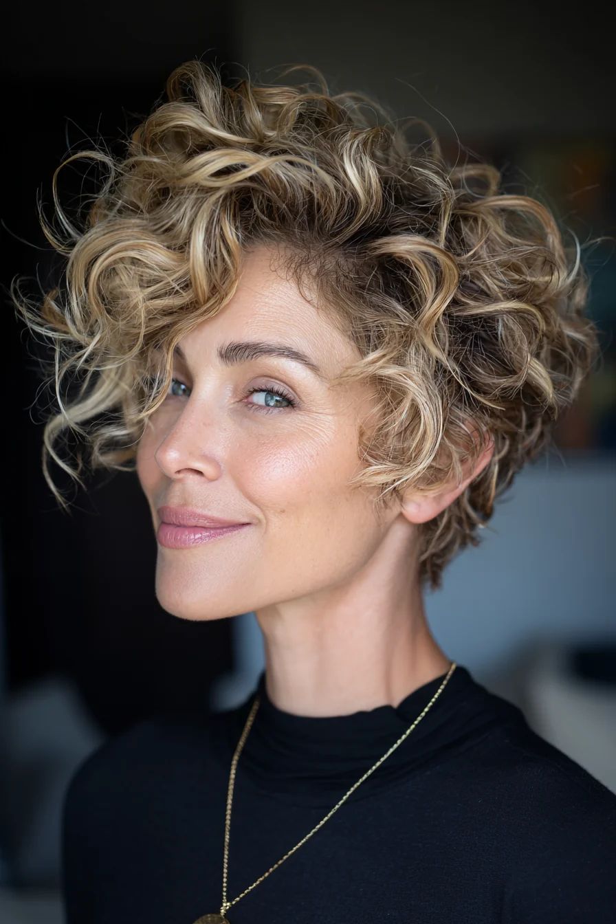 Light Brown Pixie With Highlights Light Brown Pixie With Highlights — Pixie 2027 for Curly Hair