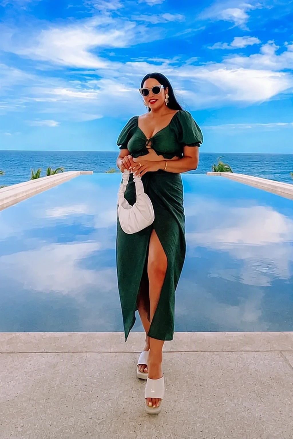 Green Cutout Crop Top Green Wrap Skirt Outfit Idea Green Cutout Crop Top Green Wrap Skirt Outfit Idea — Vacation Slides Outfits 2027