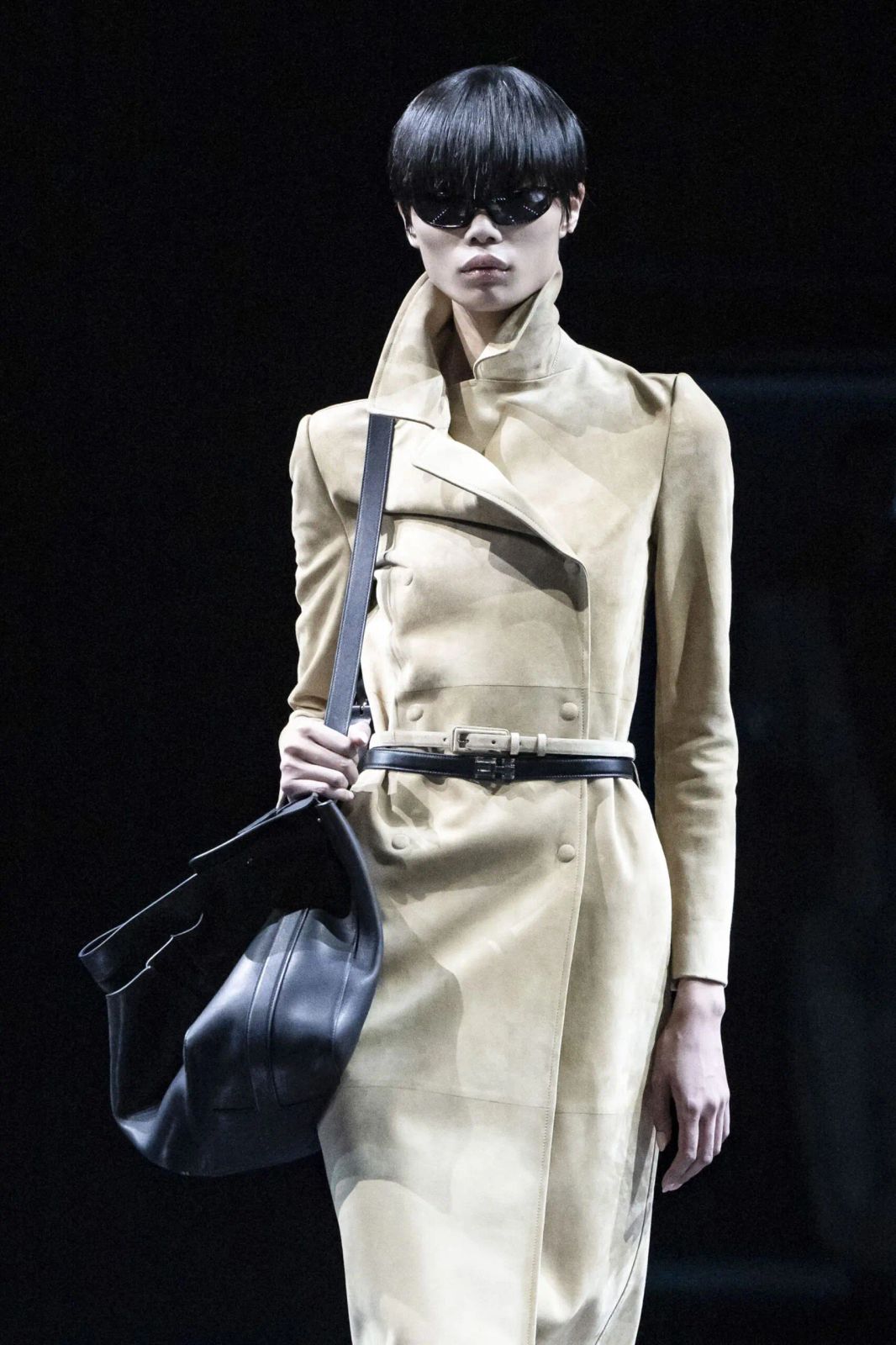 Suede Trench Coat Cinched with a Silver Buckle Belt Suede Trench Coat Cinched with a Silver Buckle Belt — Statement Belt Outfits 2027