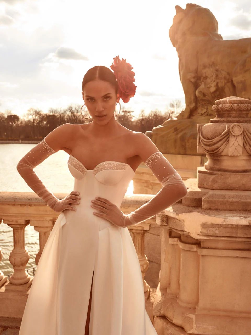Strapless Gown Opera Gloves Outfit Idea — Wedding Gloves Outfits 2027