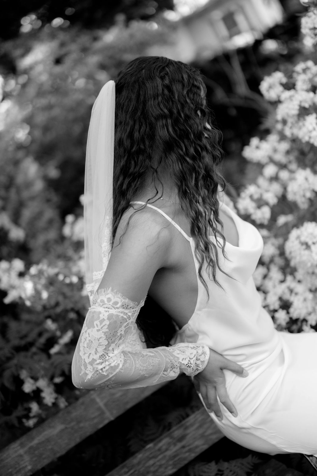 Satin Slip Dress Lace Sleeves Outfit Idea — Wedding Gloves Outfits 2027