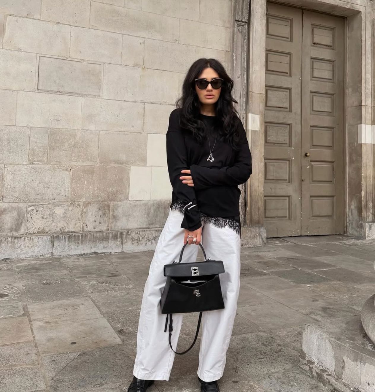 Black Boots Outfit Idea Black Boots Outfit Idea — Lace Blouse Outfits 2027