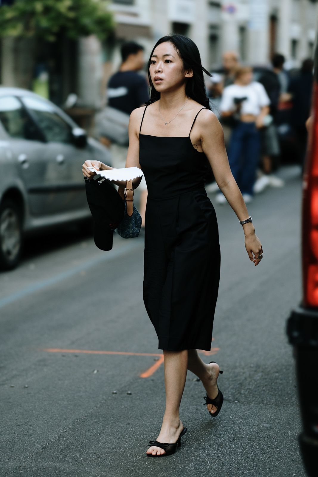 Minimalist Black Slip Dress with Black Cap Minimalist Black Slip Dress with Black Cap — Little Black Dress Outfits 2027