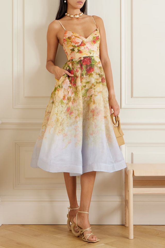 Strappy Heeled Sandals Outfit Idea — Midi Picnic Dress 2027