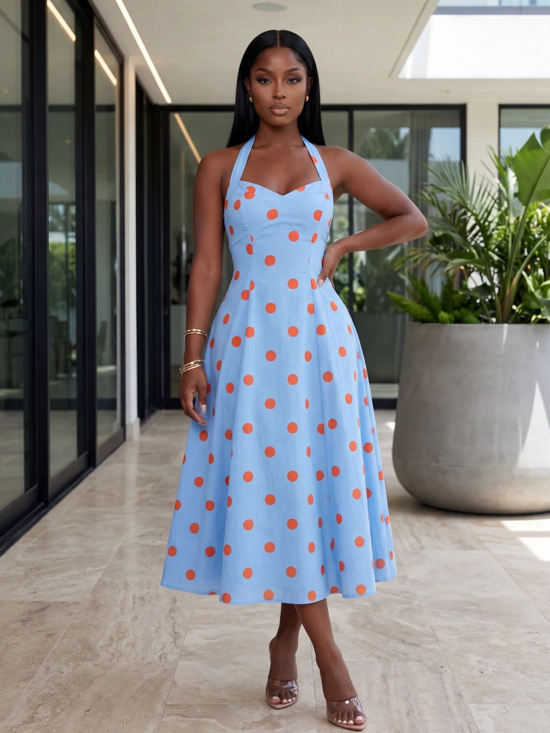Halter Neck Midi Dress Outfit Idea — Midi Picnic Dress 2027