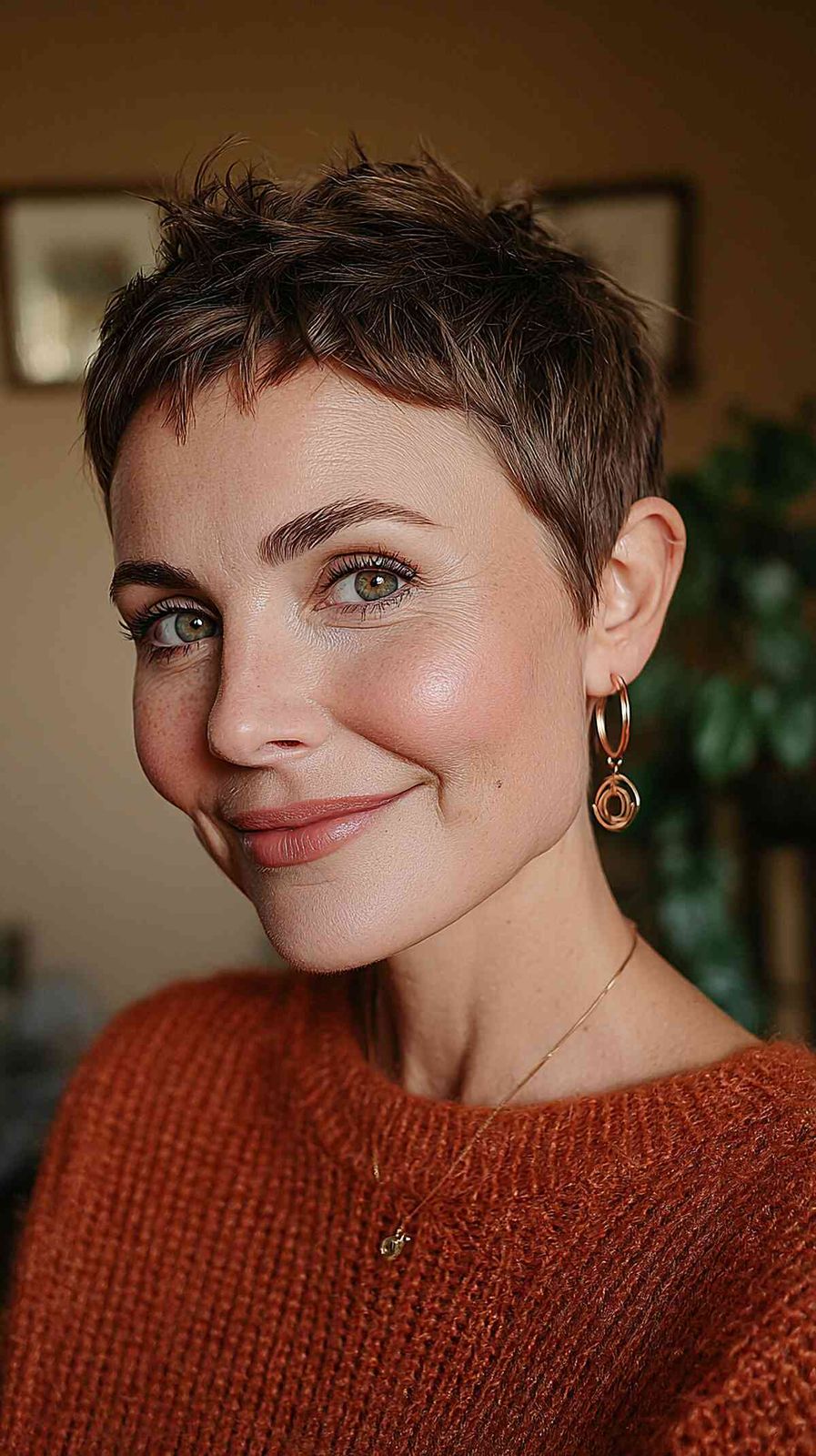 Light Brown Visual Idea Light Brown Visual Idea — Pixie Cut 2027 for Round Face