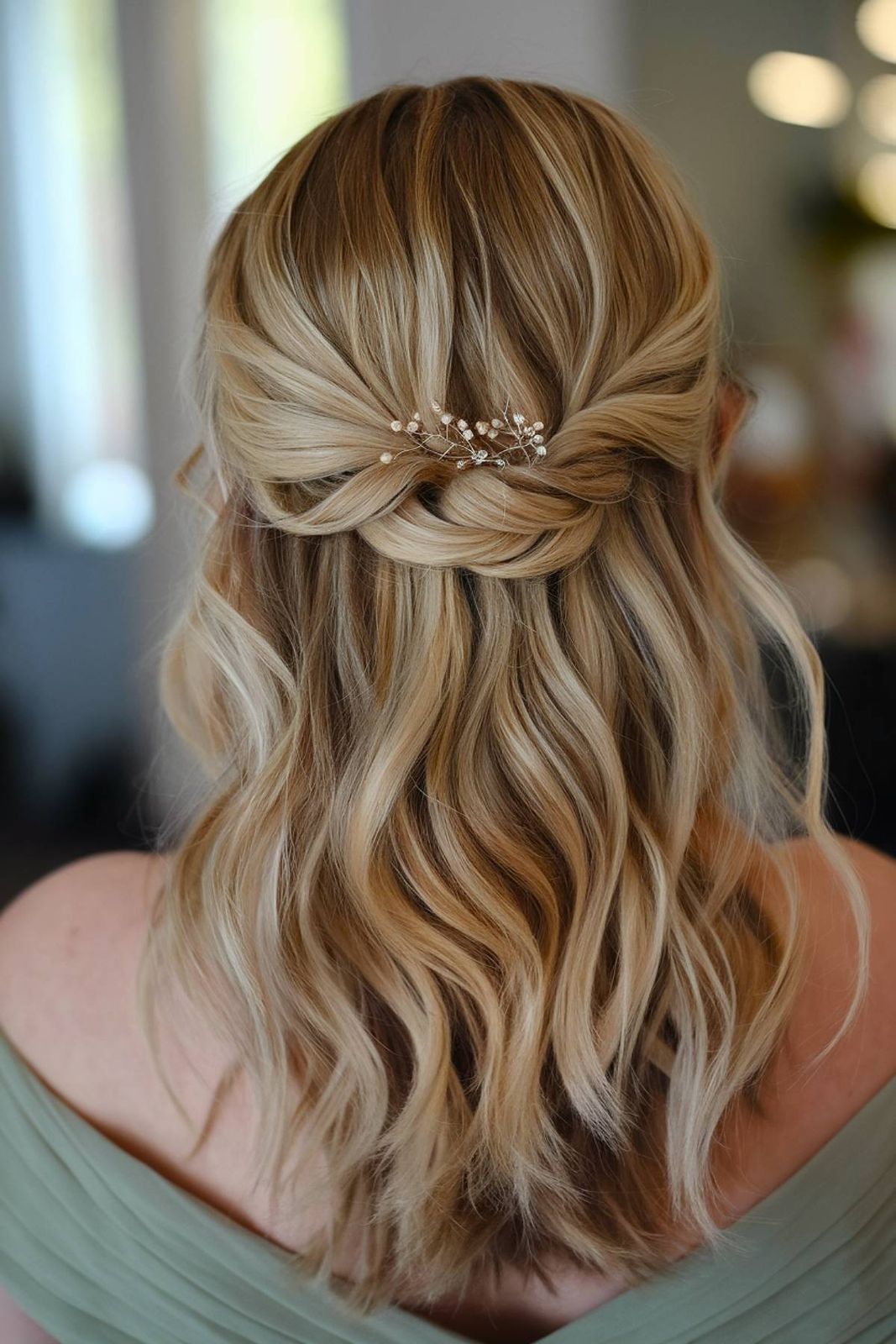 Half Up Half Down Visual Idea Half Up Half Down Visual Idea — Wedding Hairstyles 2027 with Weave