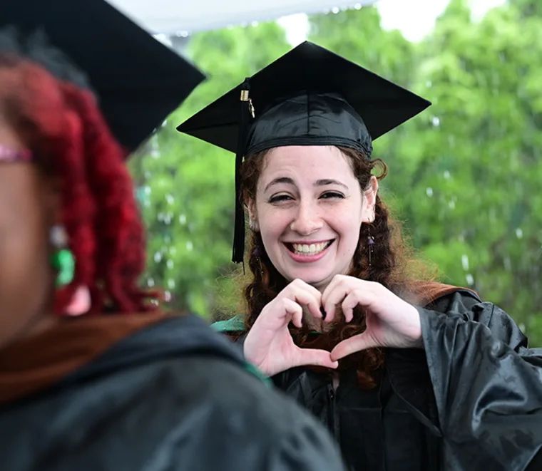 Traditional Graduation Gown with Brown and Green Trim — Graduation Speaker Outfits 2027