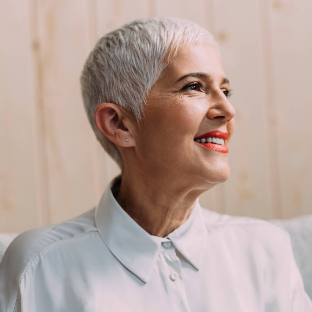 Silver Grey Pixie With Smooth Layers Silver Grey Pixie With Smooth Layers — Pixie 2027 for Women Over 40