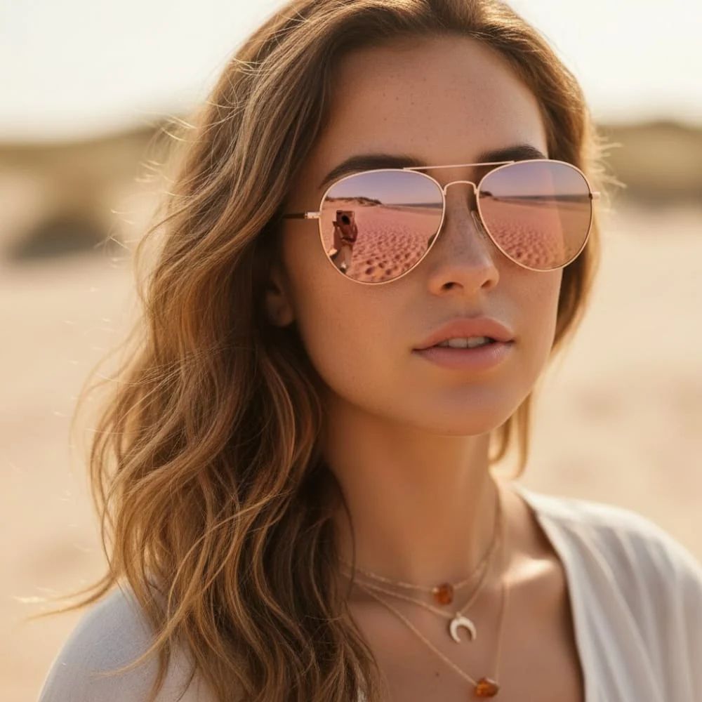 Rose Gold Aviators with Pink Lenses for a Beachy Feel — Aviator Sunglasses for Women 2027