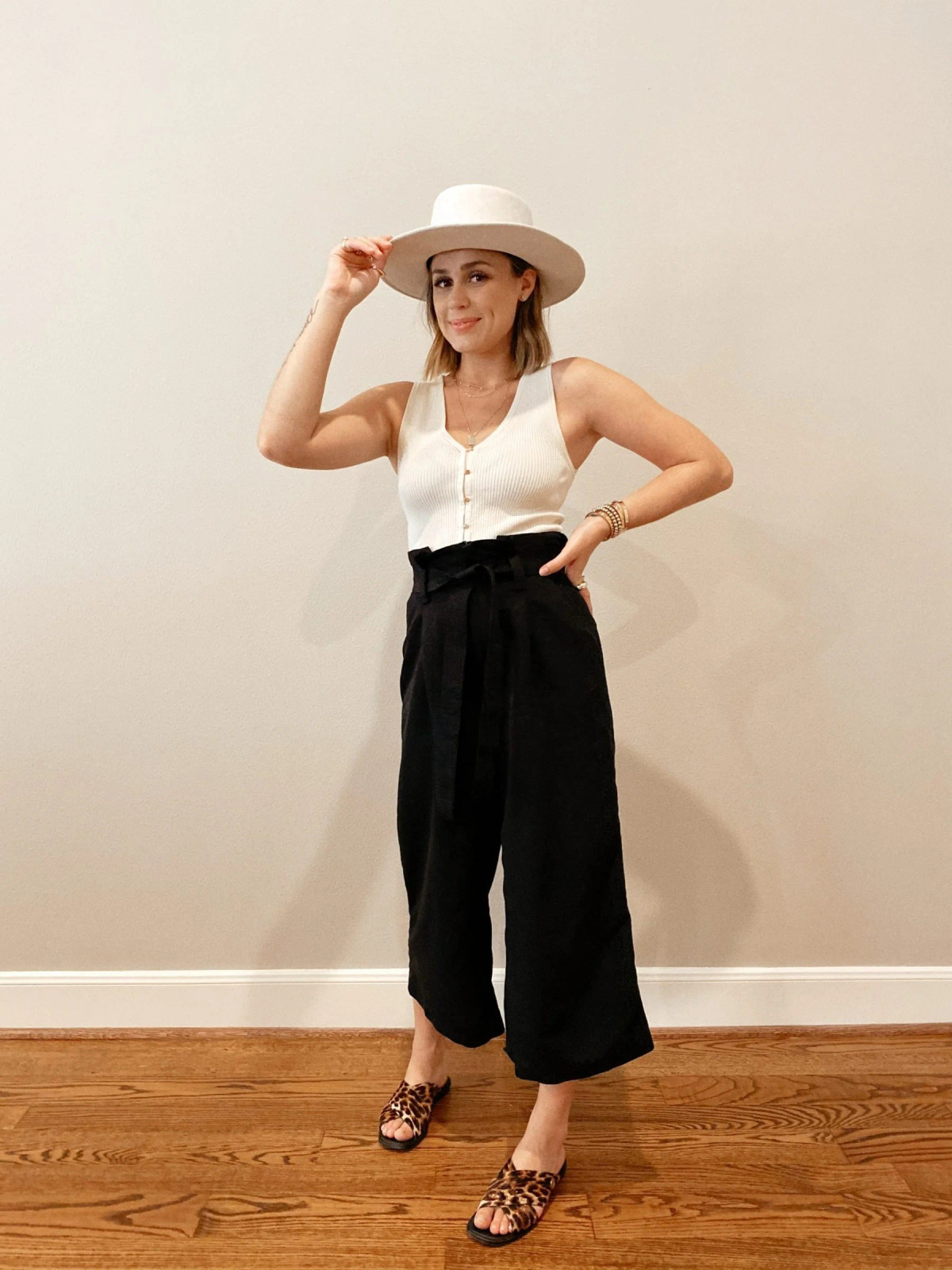 Paperbag Waist Culottes with Ribbed Tank Paperbag Waist Culottes with Ribbed Tank — Outfits 2027 for Mom Bod