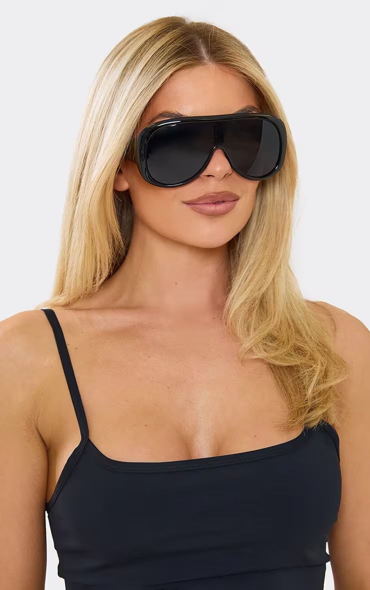 Oversized Black Aviators with a Spaghetti Strap Top — Aviator Sunglasses for Women 2027