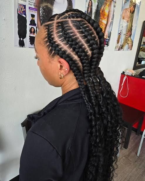 Visual Idea — Curly Tendrils Jumbo Cornrows 2027