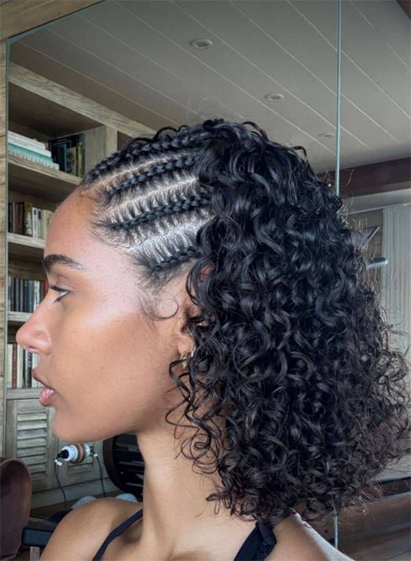 Cornrow Braids With Loose Curls Cornrow Braids With Loose Curls — Half Up Half Down Hairstyles 2027 with Weave