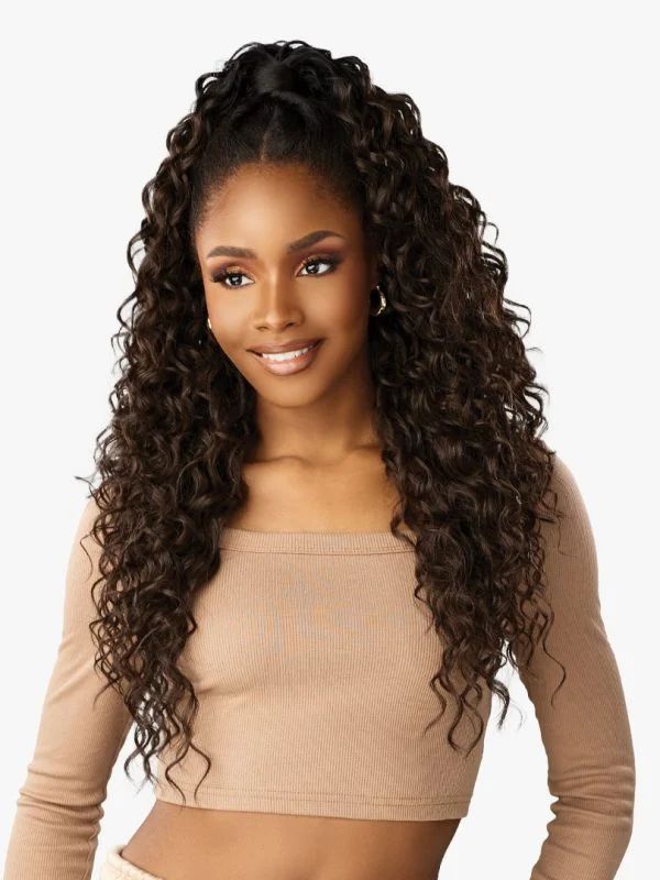 Visual Idea — A Dark Brown Half Up Half Down Hairstyles 2027 with Weave