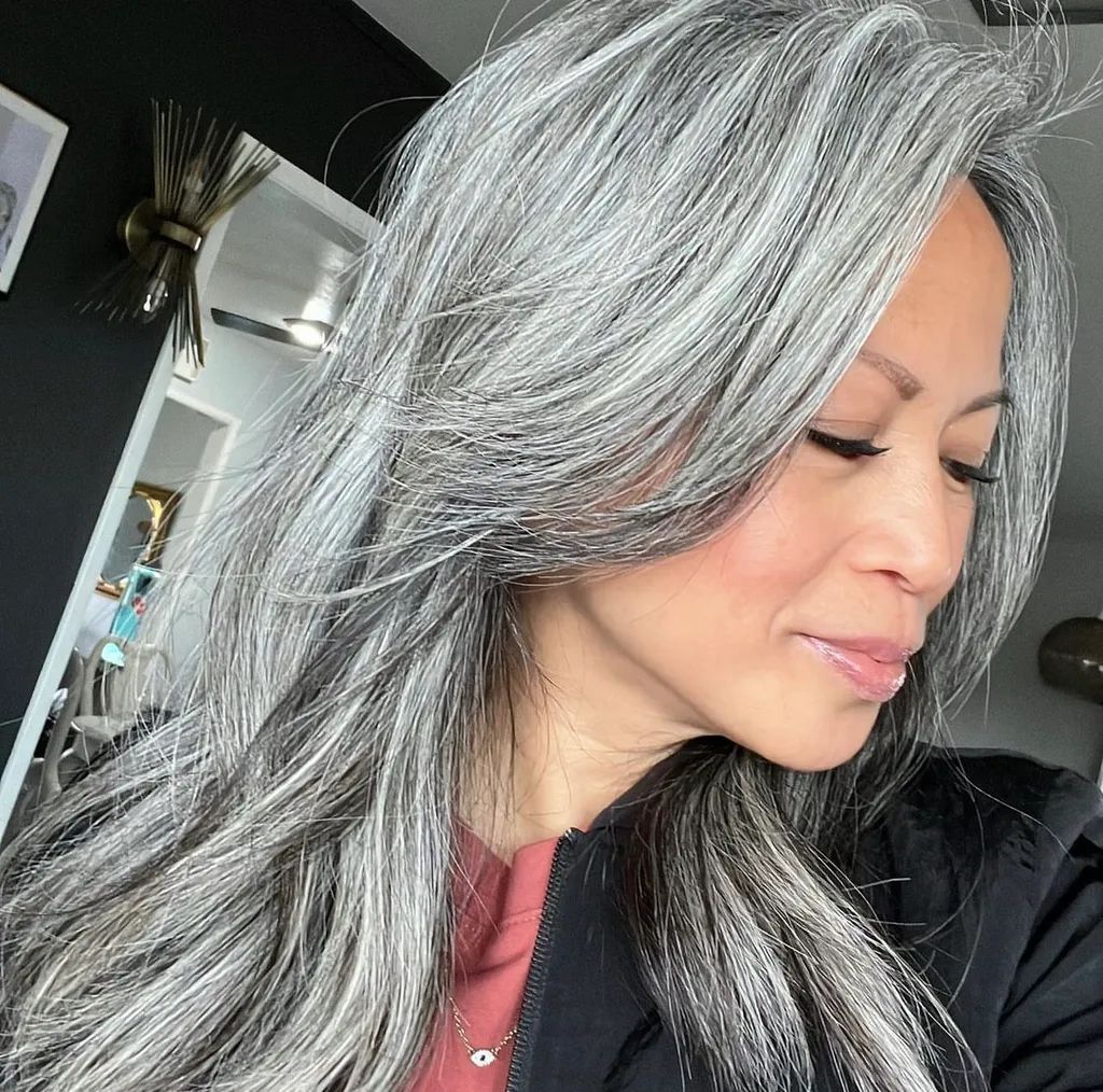 Mid-Back Layers With Salt & Pepper — Transitioning to Gray Hair 2027