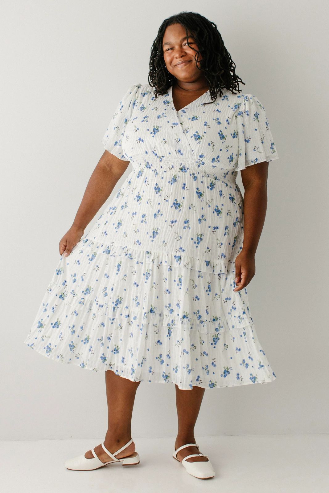 Tiered Floral Midi Dress with Slide Sandals Tiered Floral Midi Dress with Slide Sandals — Midi Dresses 2027 for Nursing Moms