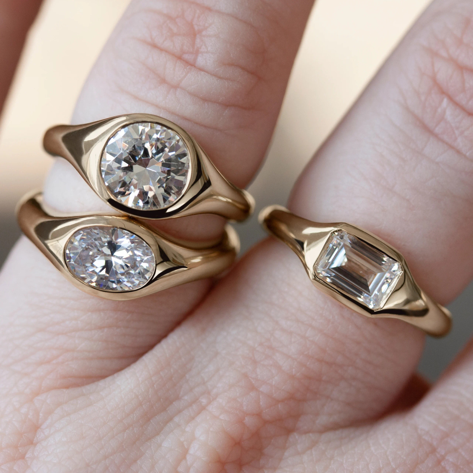 Diamond-Set Oval Signet Rings Diamond-Set Oval Signet Rings — Signet Rings 2027