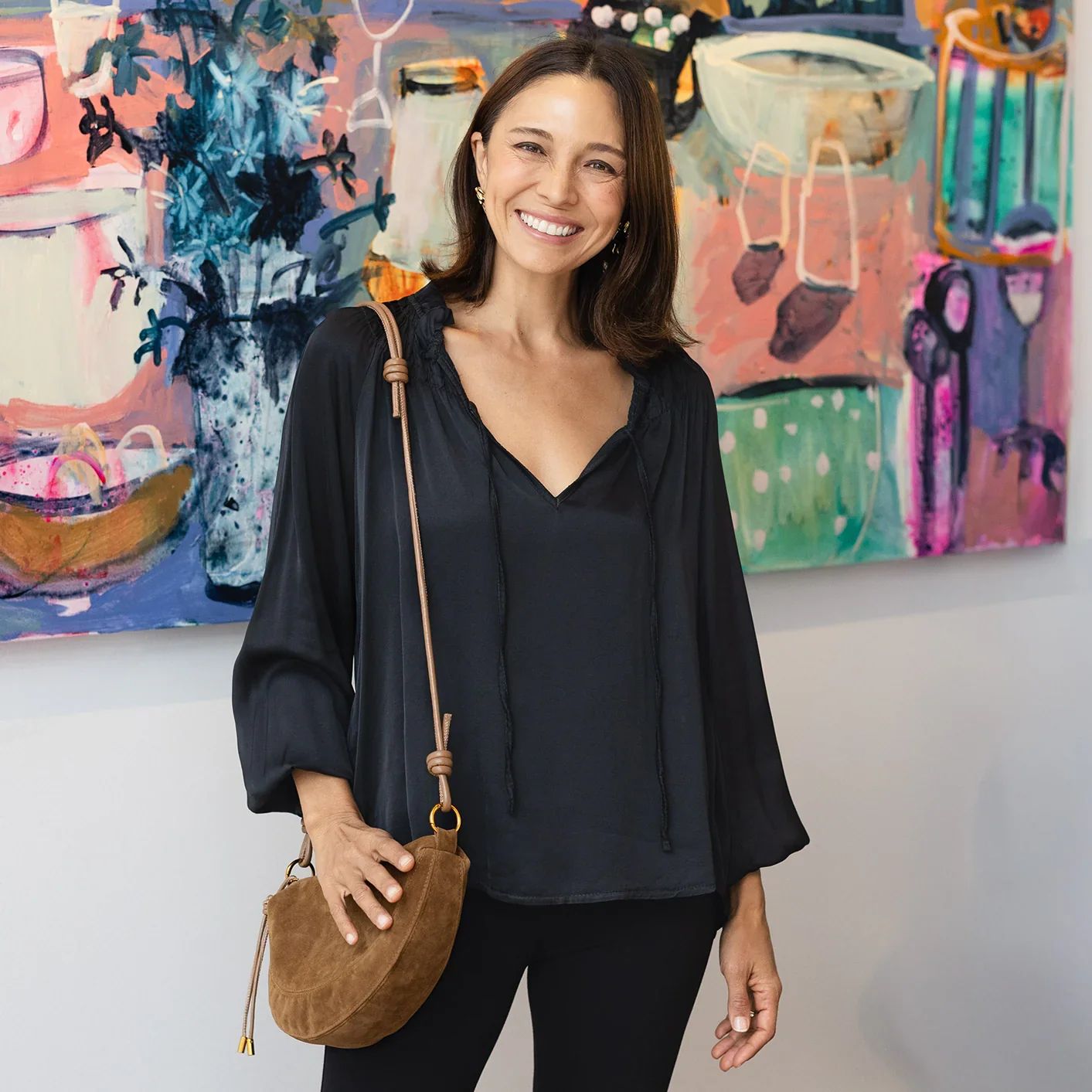 Black Silk-Like Blouse with Tie Detail: Effortless Sophistication Black Silk-Like Blouse with Tie Detail: Effortless Sophistication — Date Night Blouse Outfits 2027