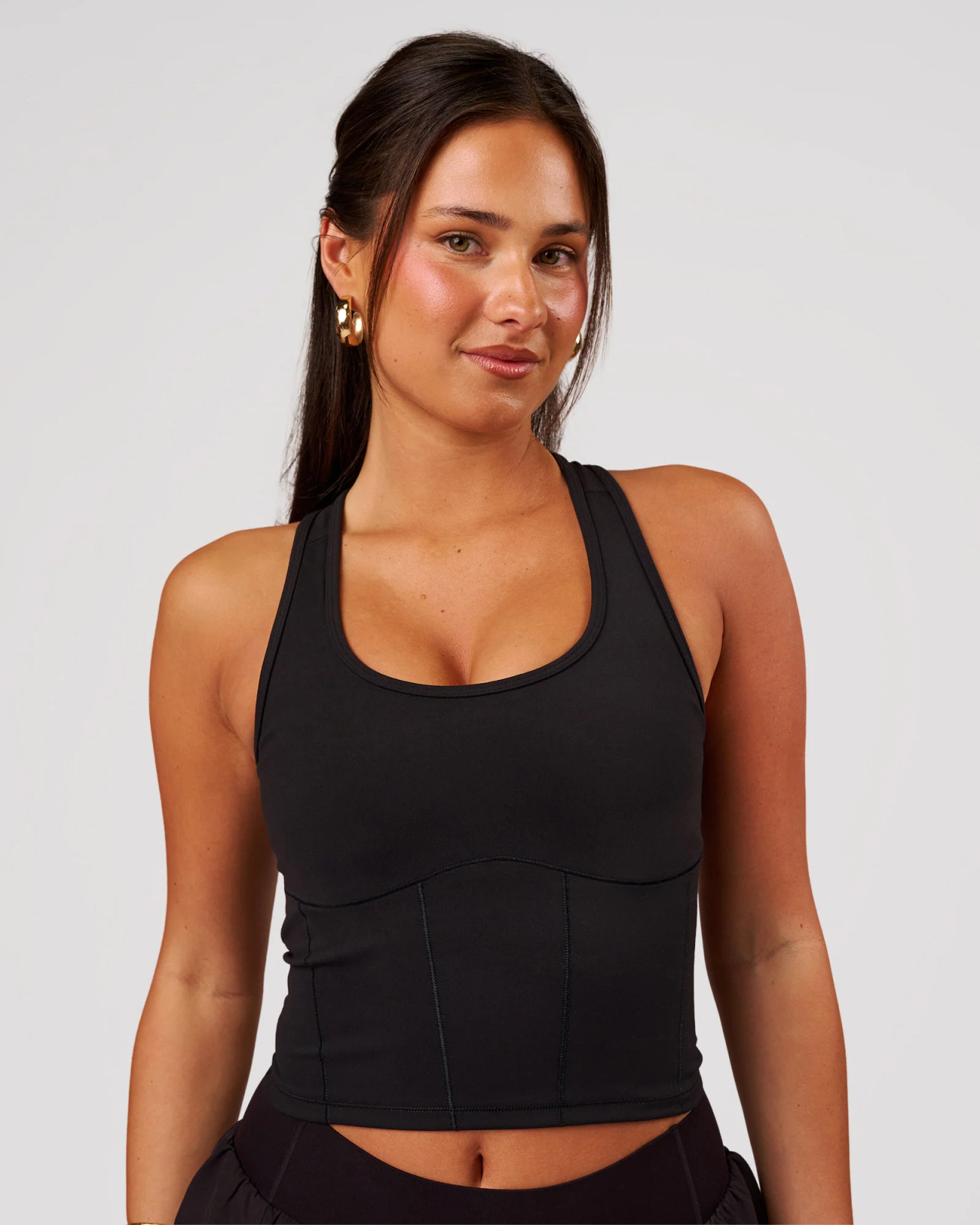 Athletic Edge: Black Tank with Structured Detail Athletic Edge: Black Tank with Structured Detail — Racerback Tank Top Outfits 2027