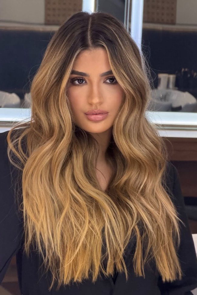Honey Beige Balayage Visual Idea — Balayage on Wavy Hair 2027