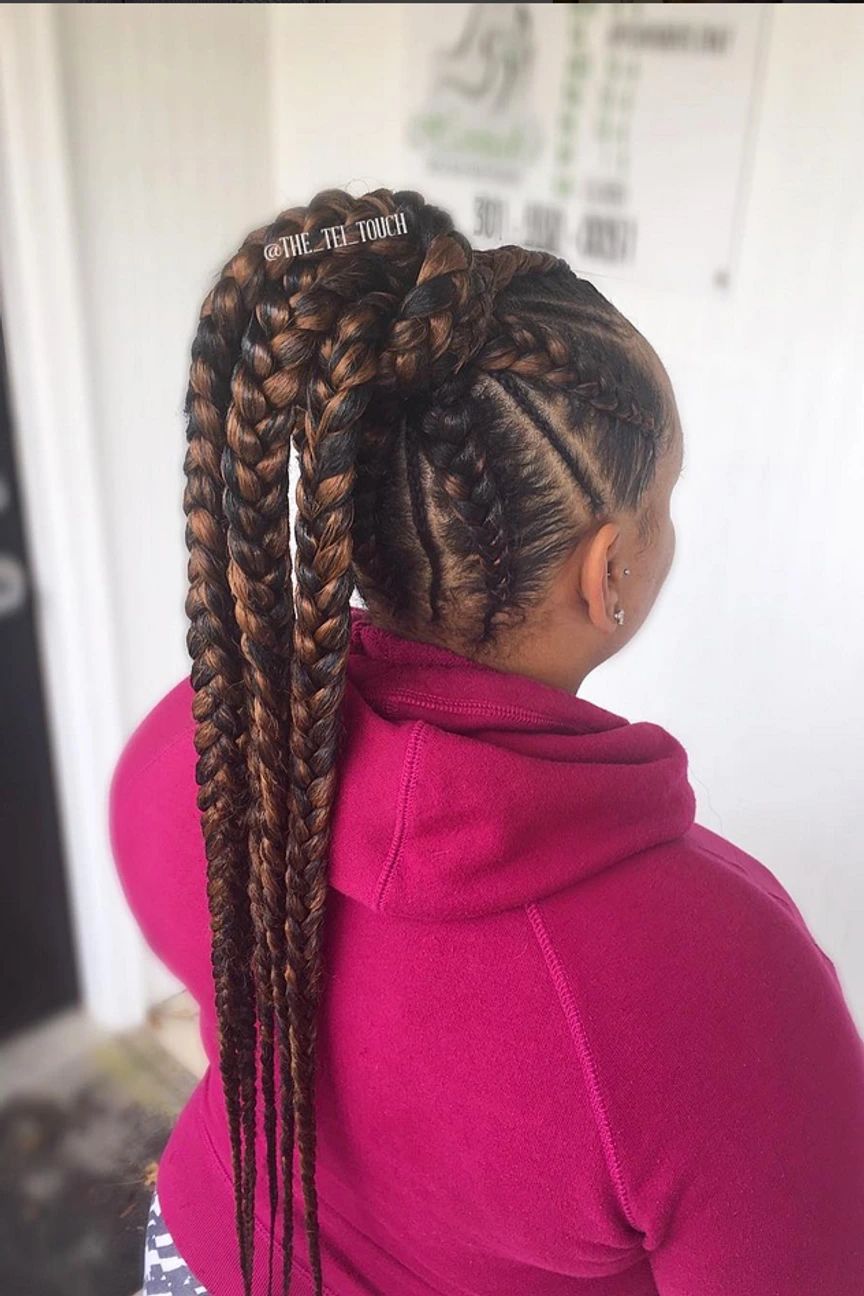 Chunky Braids With Caramel Highlights Into High Ponytail — Basketball Hairstyles Girls 2027