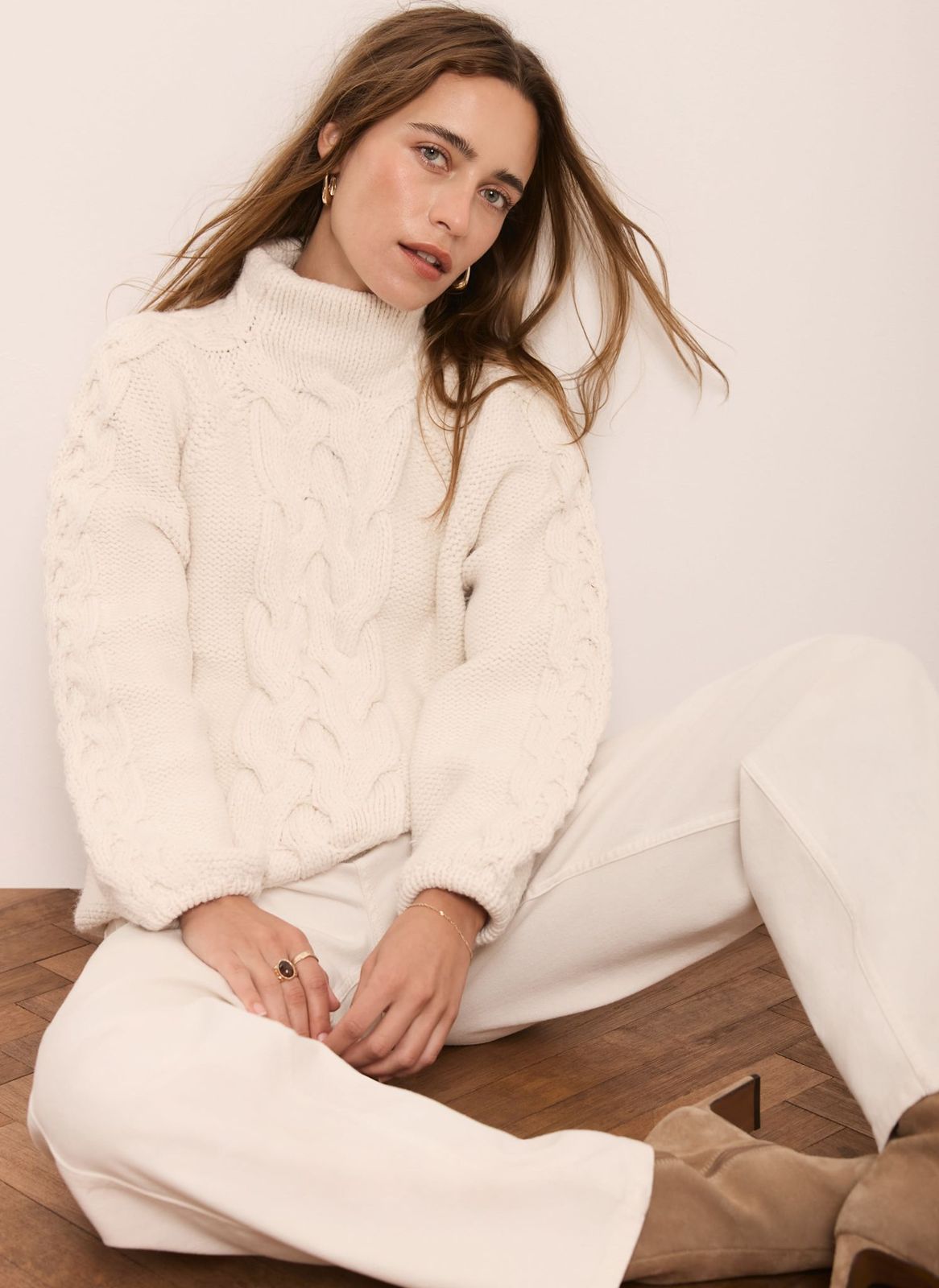 Chunky Knit Sweater with Wide-Leg Trousers for Cozy Scandinavian Aesthetics — Minimal Scandinavian Outfits 2027